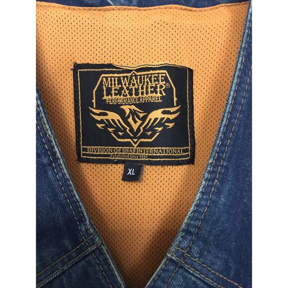 Milwaukee Jean Women's Side Lace 4 Snap Front Denim Vest‎ Size XL - Picture 3 of 8